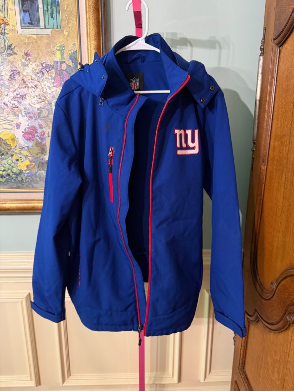 NFL New York Giants Blue Softshell Hooded Jacket L
